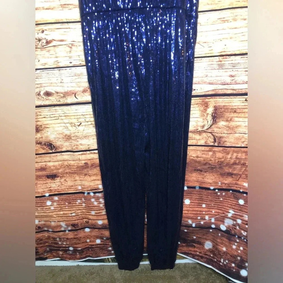 Blue sequin all over jumpsuit - Picture 14 of 16